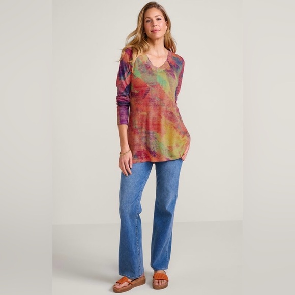 Soft Surroundings Plein De Couleurs Tunic Multicolor Art to Wear Size Large - Picture 1 of 7